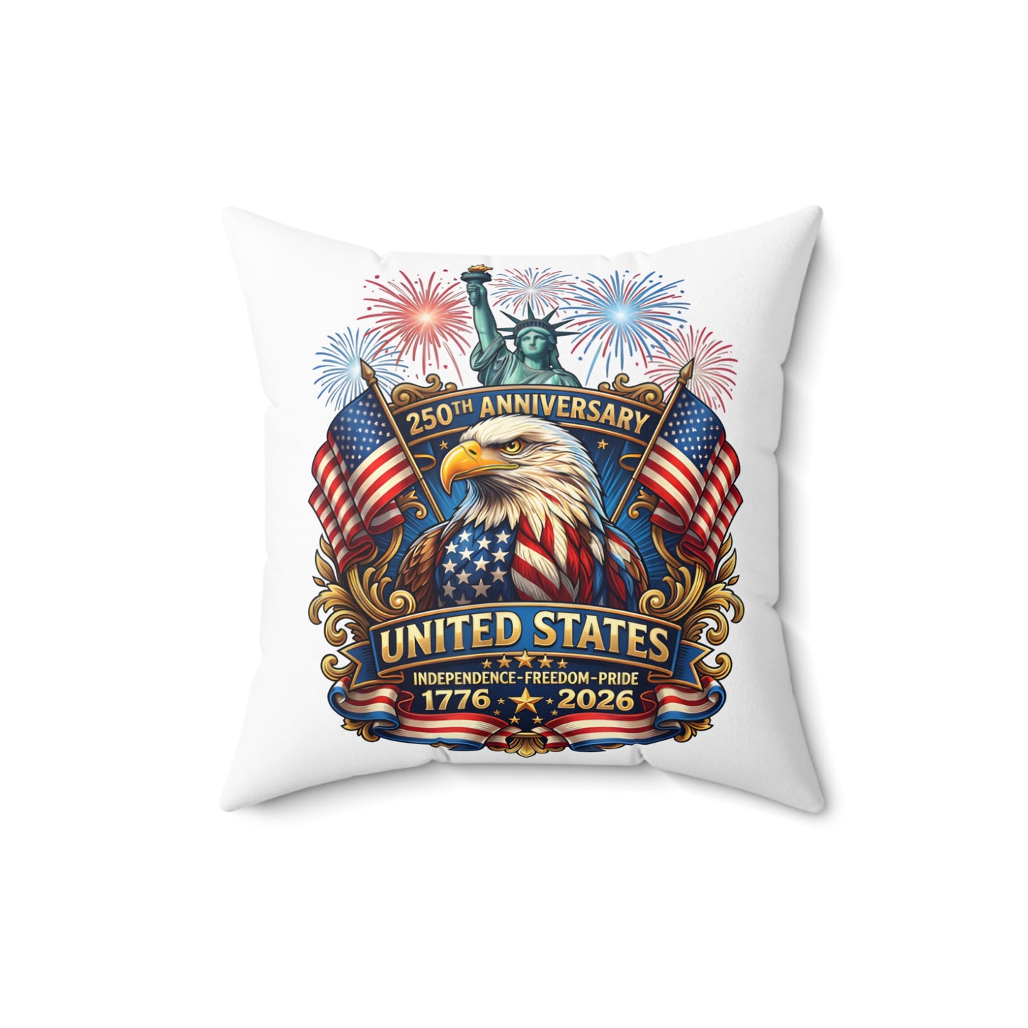 United States 250th Anniversary Eagle Throw Pillow — 1776–2026 Patriotic Decorative Pillow