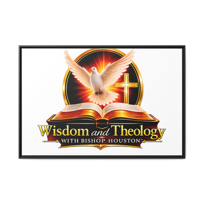 Framed Canvas Print — "Wisdom and Theology" Dove & Bible Wall Art