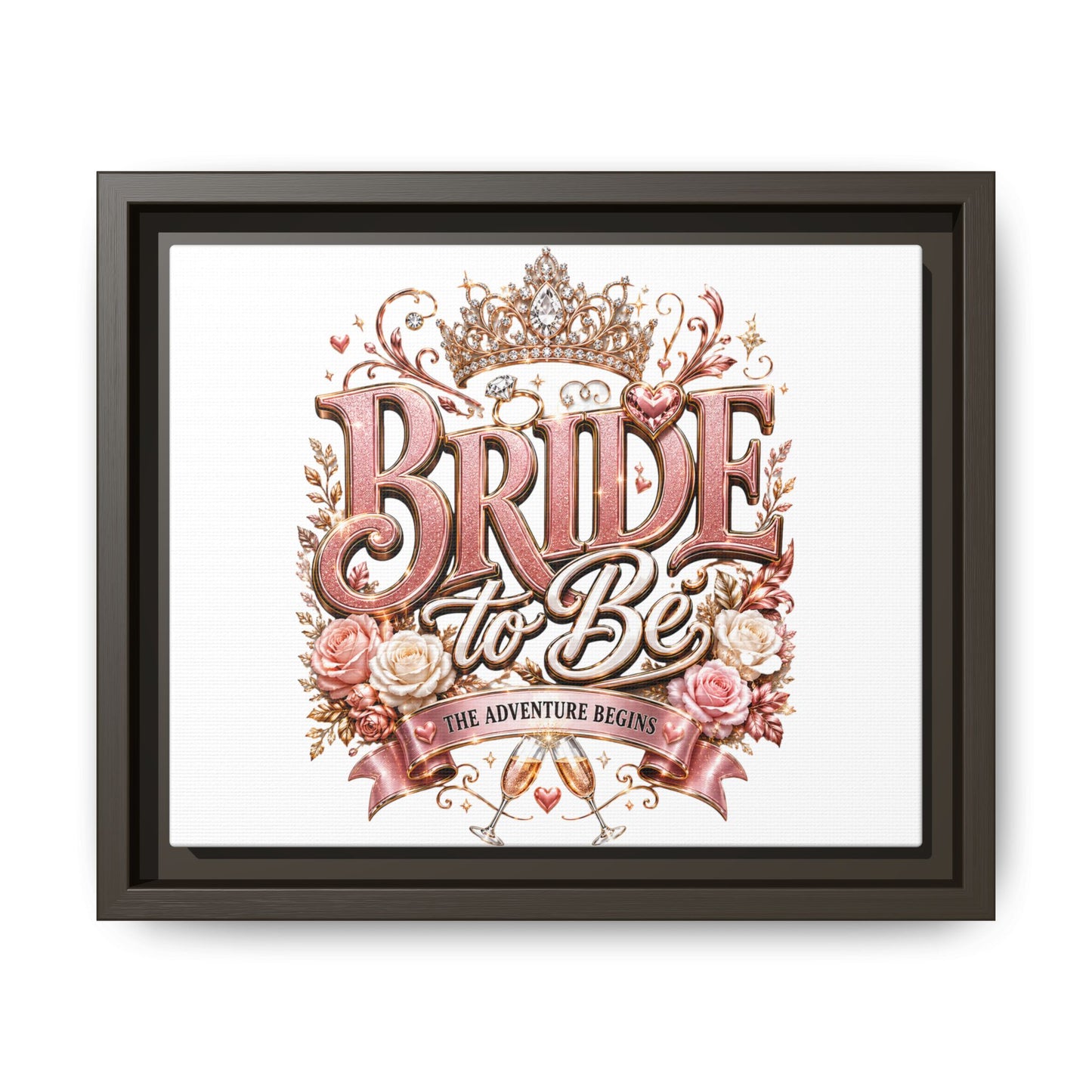 Bride to Be Framed Canvas - 'The Adventure Begins' Bridal Wall Art