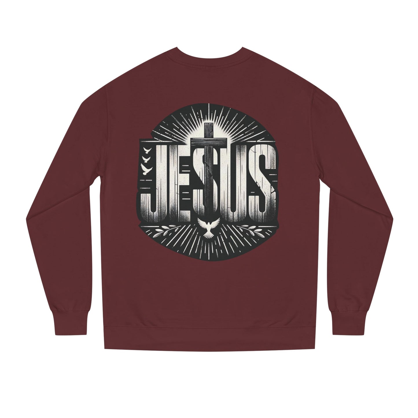 Jesus Graphic Sweatshirt — Vintage Cross & Dove Christian Crewneck