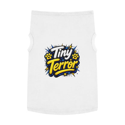 Tiny Terror Pet Tank Top — Cute Paw Print Graphic Dog Shirt