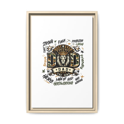 Framed Matte Canvas 'Best Ever DAD' Wall Art – Lion King Design, Father’s Day Gift