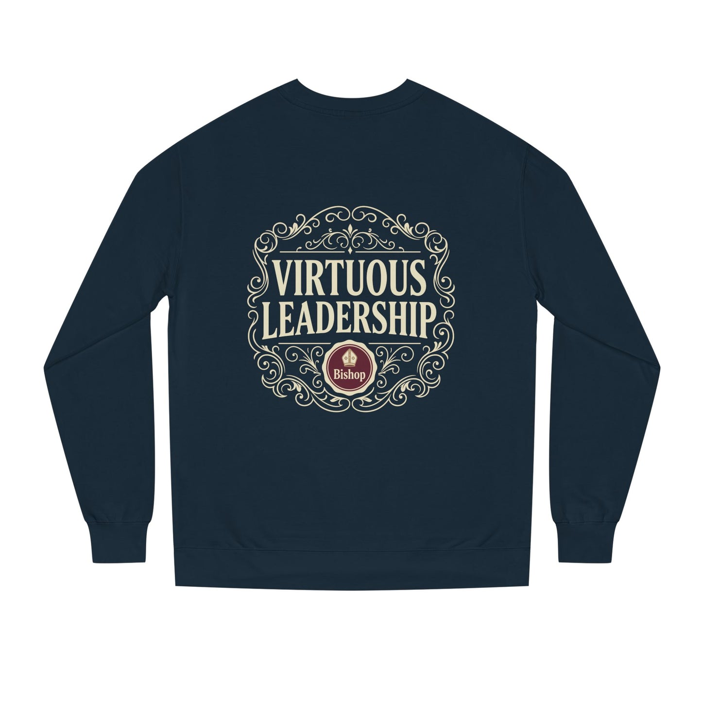 Virtuous Leadership Sweatshirt — Vintage Crest Crewneck for Church Leaders
