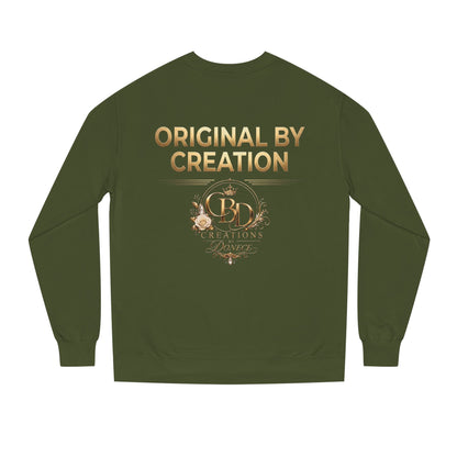 Original By Creation Crewneck Sweatshirt — Gold Emblem Inspirational Pullover