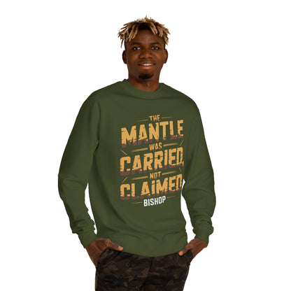 Crewneck Sweatshirt — “The Mantle Was Carried, Not Claimed” Bishop Graphic