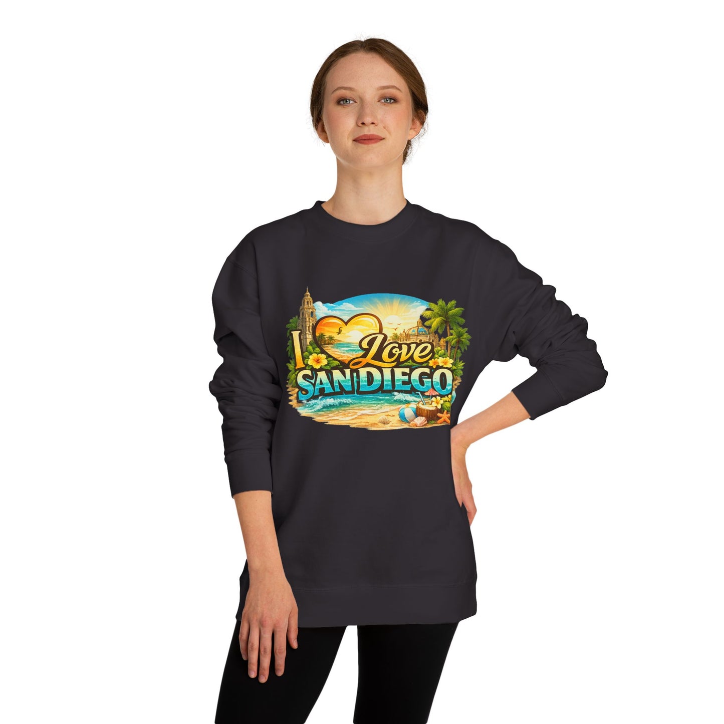 San Diego Sweatshirt — "I Love San Diego" Beach Graphic Crewneck