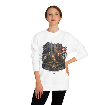 9/11 Memorial Crewneck Sweatshirt — We Will Never Forget Tribute
