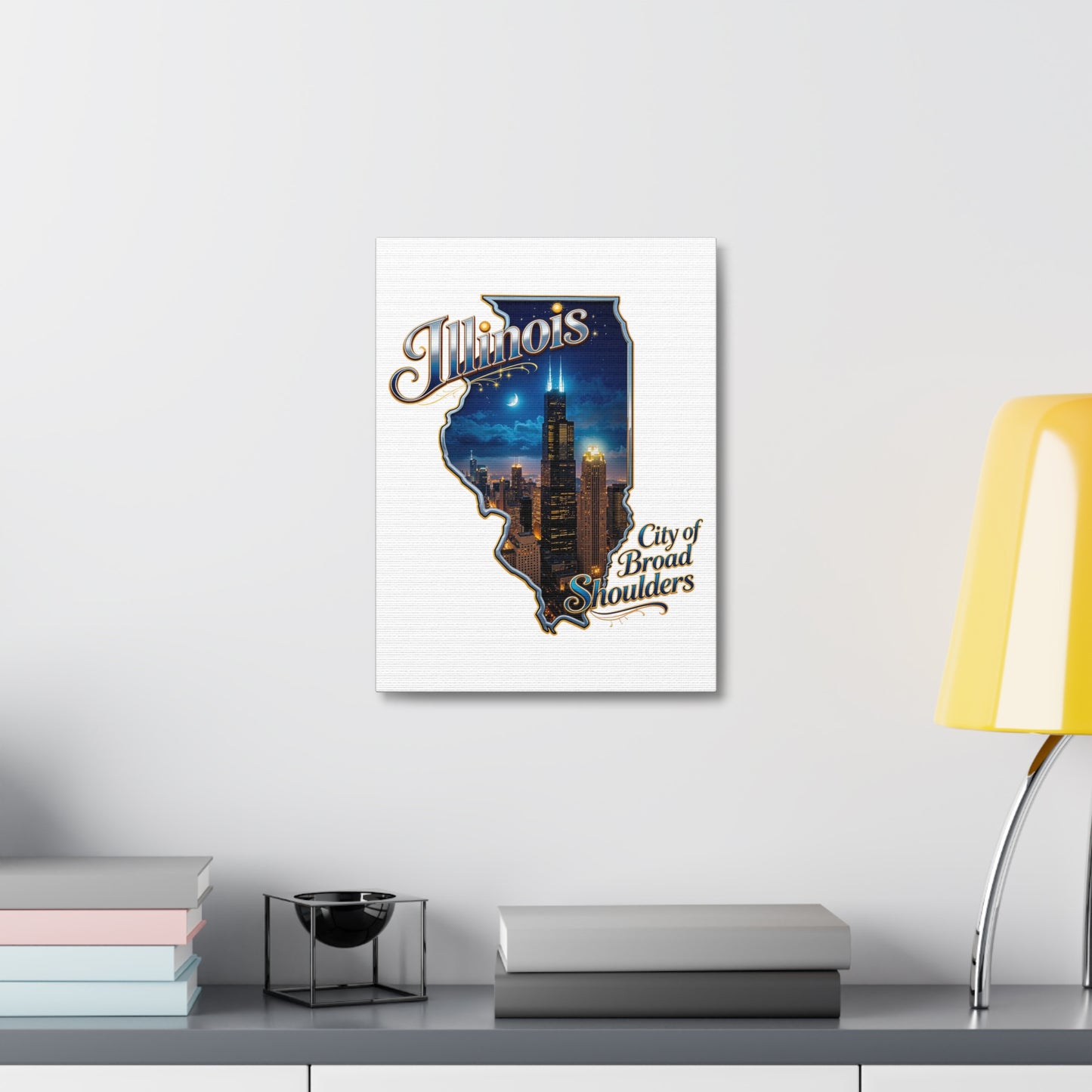 Illinois Canvas Wall Art — "City of Broad Shoulders" Chicago Skyline Stretched Canvas