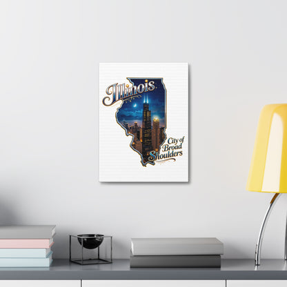 Illinois Canvas Wall Art — "City of Broad Shoulders" Chicago Skyline Stretched Canvas