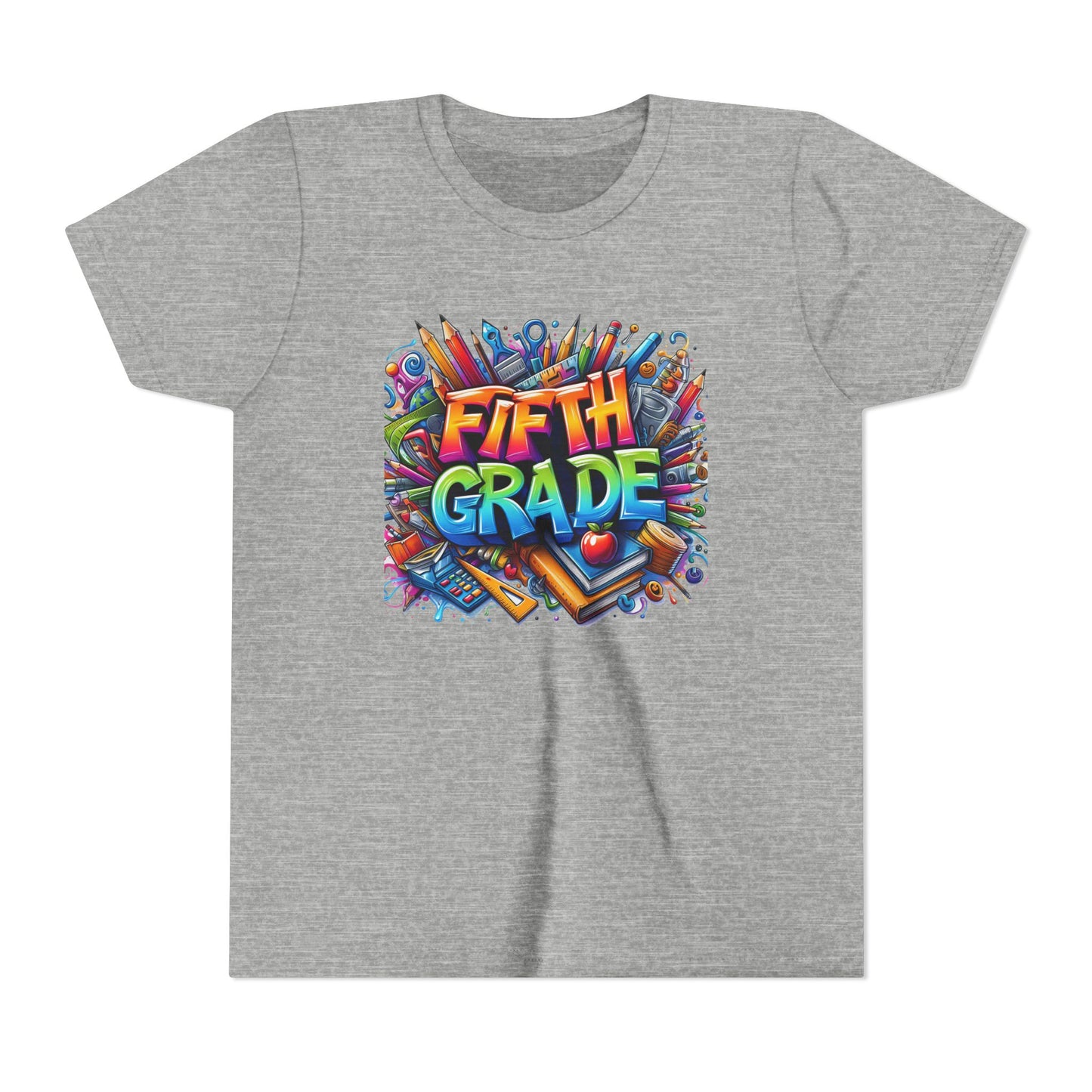 Fifth Grade Kid's Tee - Colorful School Supplies Back to School T-Shirt
