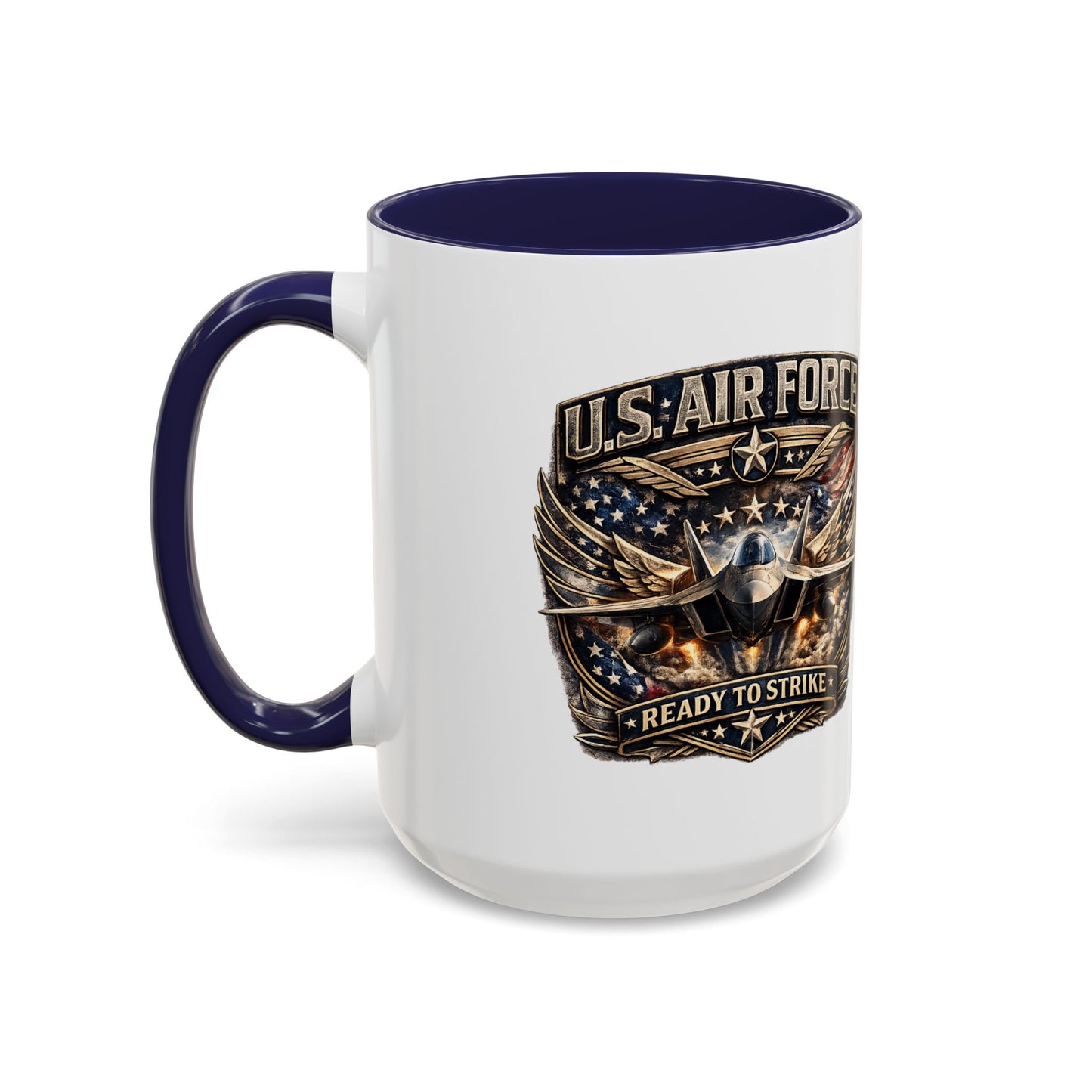 U.S. Air Force Accent Coffee Mug — "Ready to Strike" Military Aviation Gift