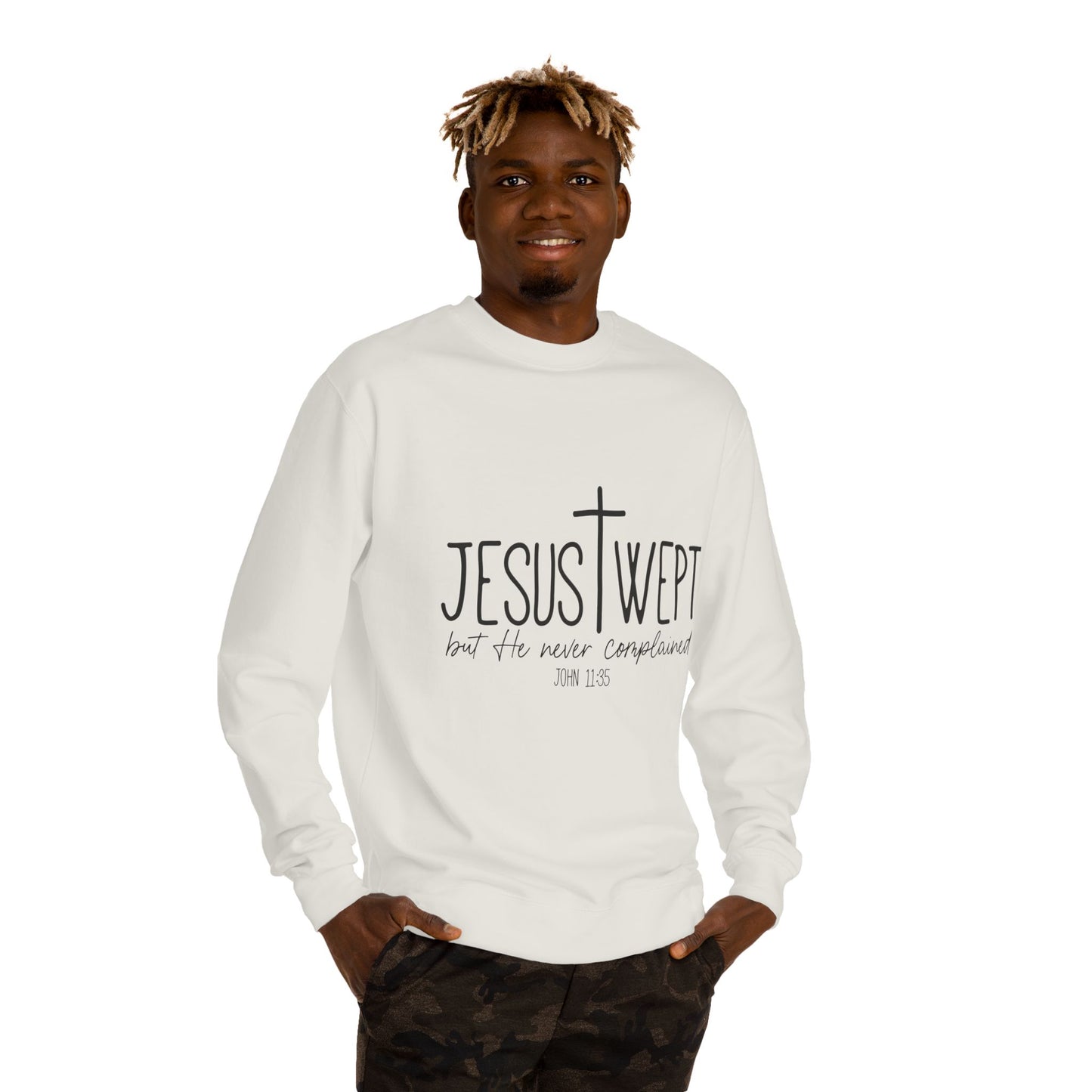 Jesus Wept Sweatshirt — John 11:35 Christian Crewneck