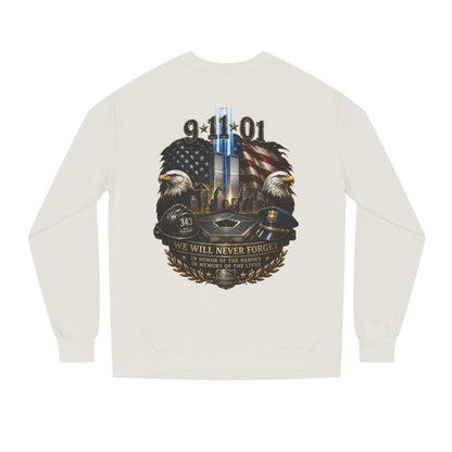 9/11 Memorial Sweatshirt — We Will Never Forget Tribute Crewneck
