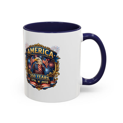 250th America Eagle Coffee Mug — Patriotic 1776–2026 Anniversary Accent Mug