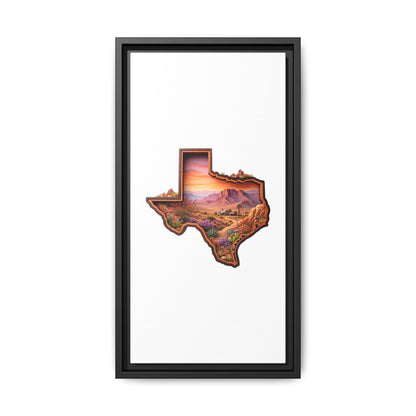 Framed Texas Landscape Matte Canvas — Desert Sunset State Art Print