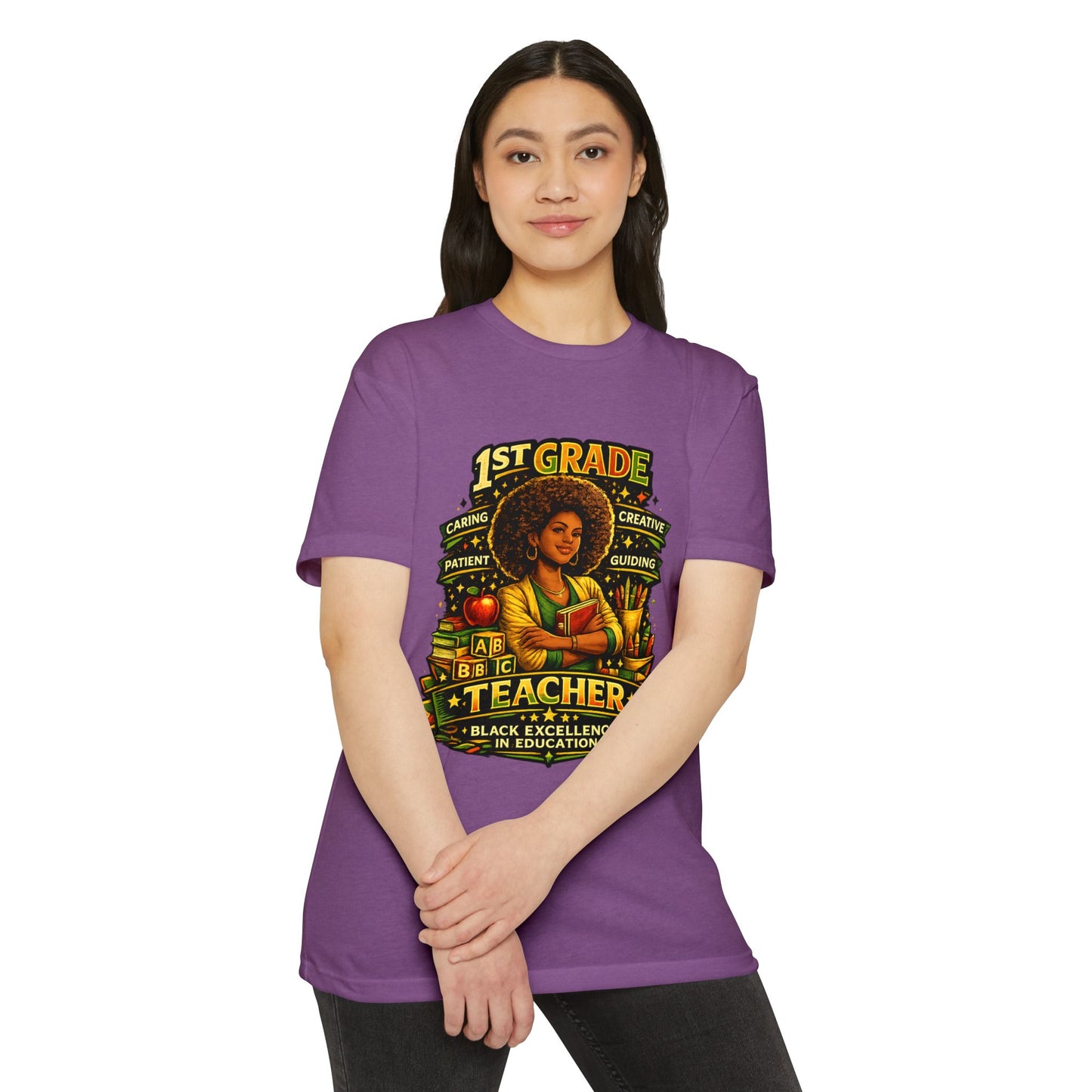 1st Grade Teacher T-Shirt — Black Excellence in Education Tee