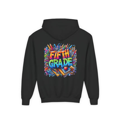 Fifth Grade Kids Hoodie - Colorful School Supplies Back-to-School Sweatshirt