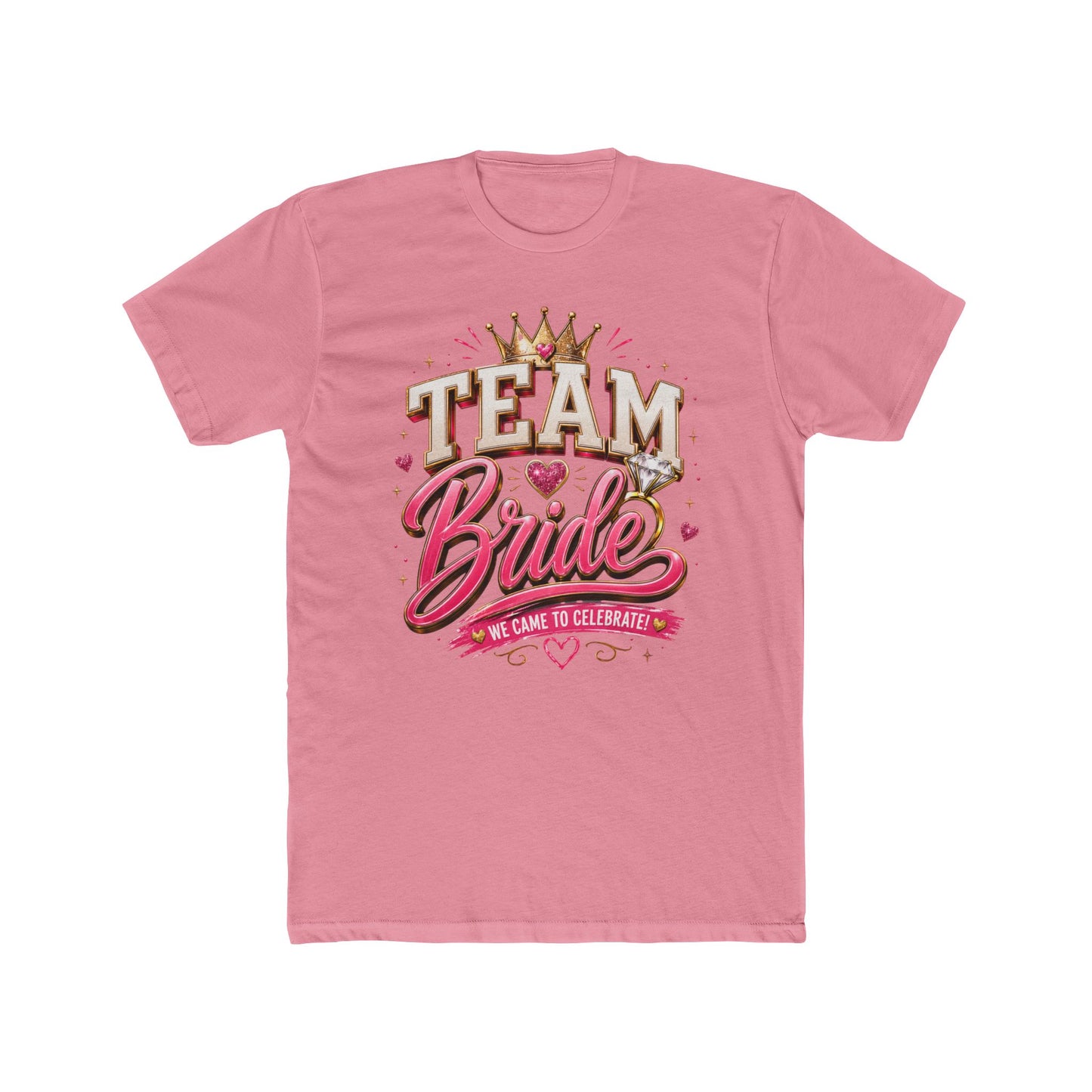 Team Bride T‑Shirt — Bachelorette Party Tee with Crown & Hearts