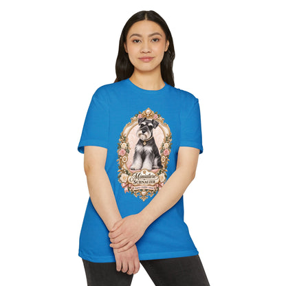Miniature Schnauzer Floral Portrait T-Shirt