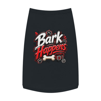 Bark Happens Pet Tank Top – Funny Dog Shirt with Bone & Paw Graphic