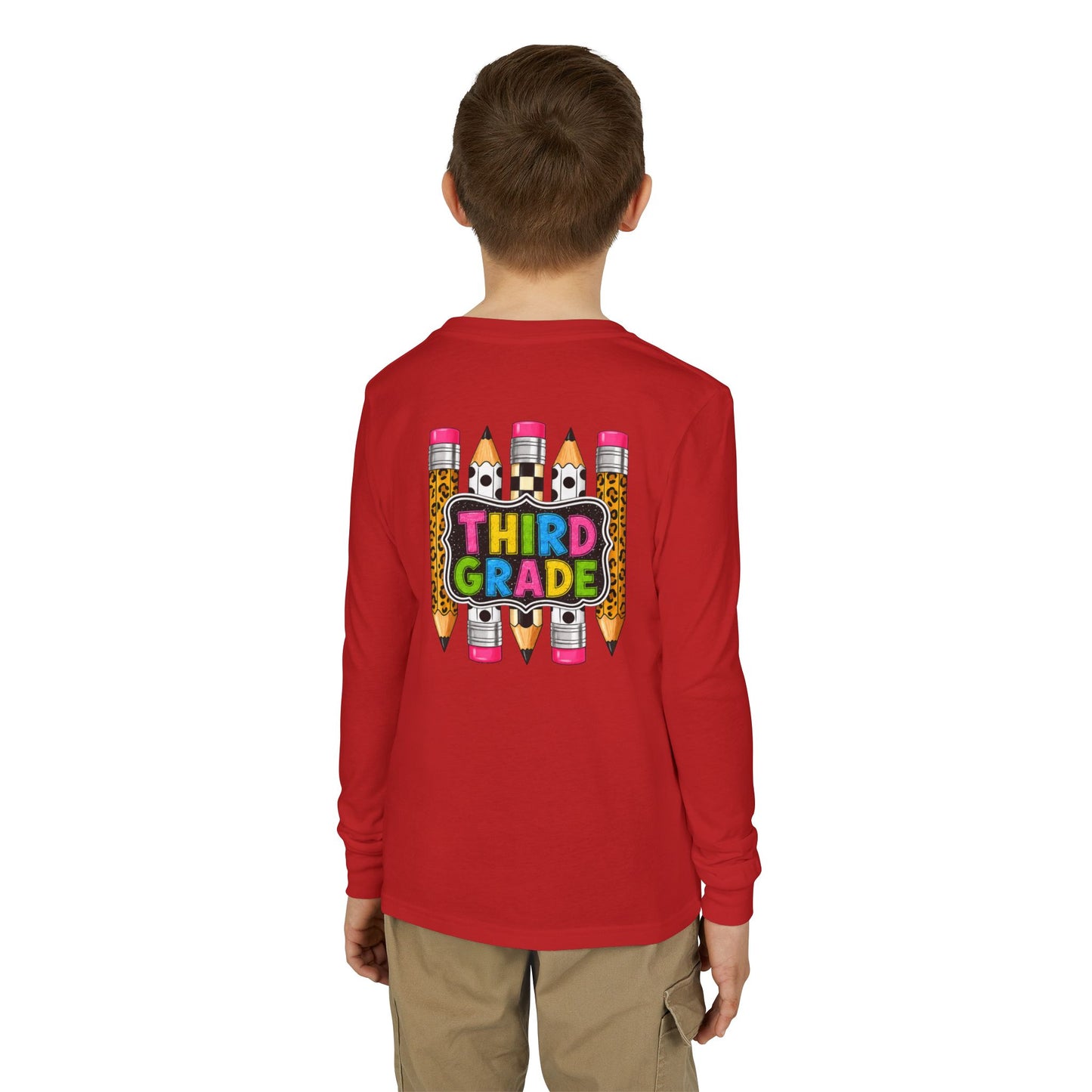 Third Grade Pencil Graphic Long Sleeve Tee