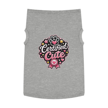 Certified Cute Pet Tank Top — Pink Paw Ribbon Dog Shirt