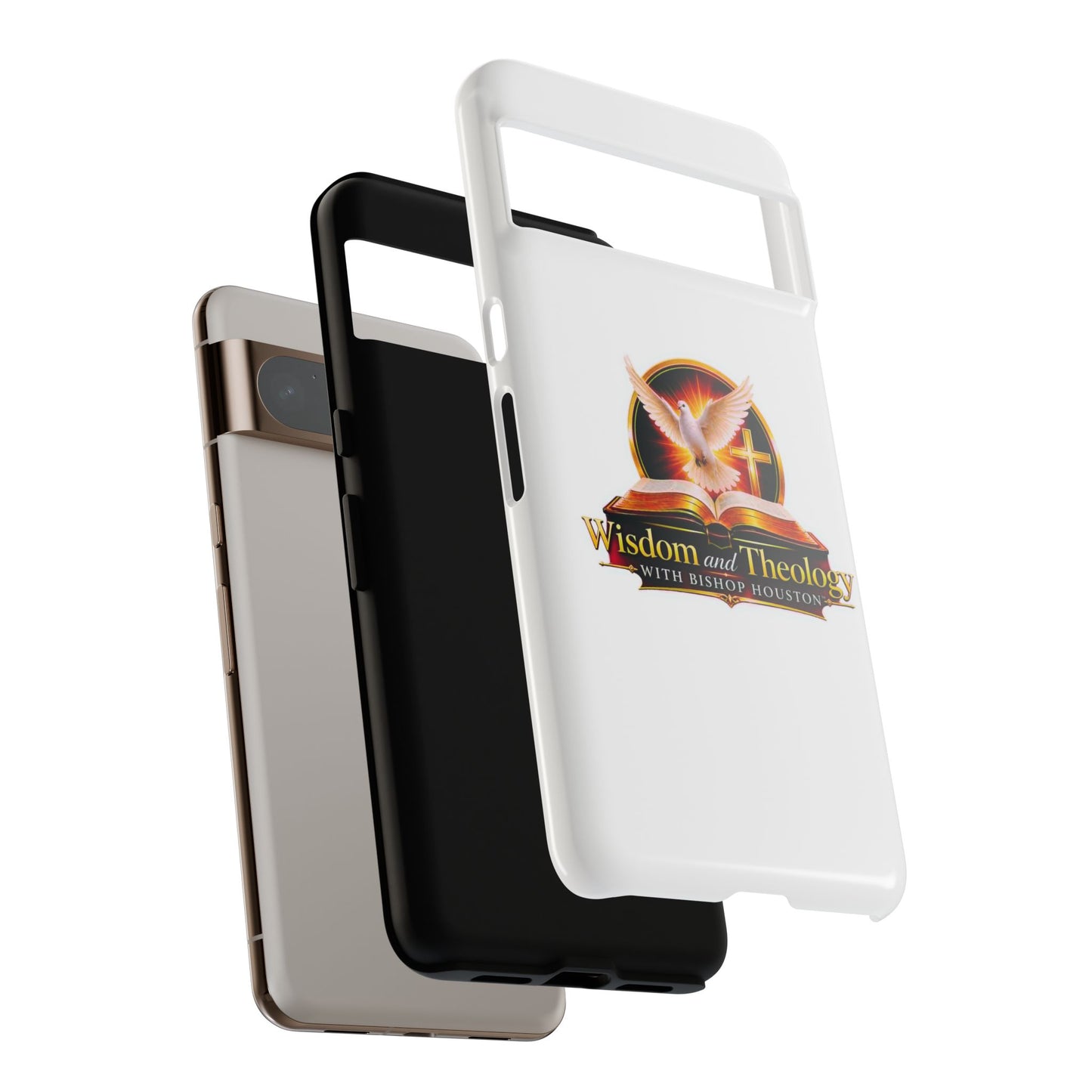 Wisdom and Theology Phone Case — Christian Dove & Cross Protective Tough Case