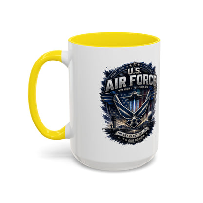 U.S. Air Force Accent Coffee Mug — Military Emblem 11/15oz