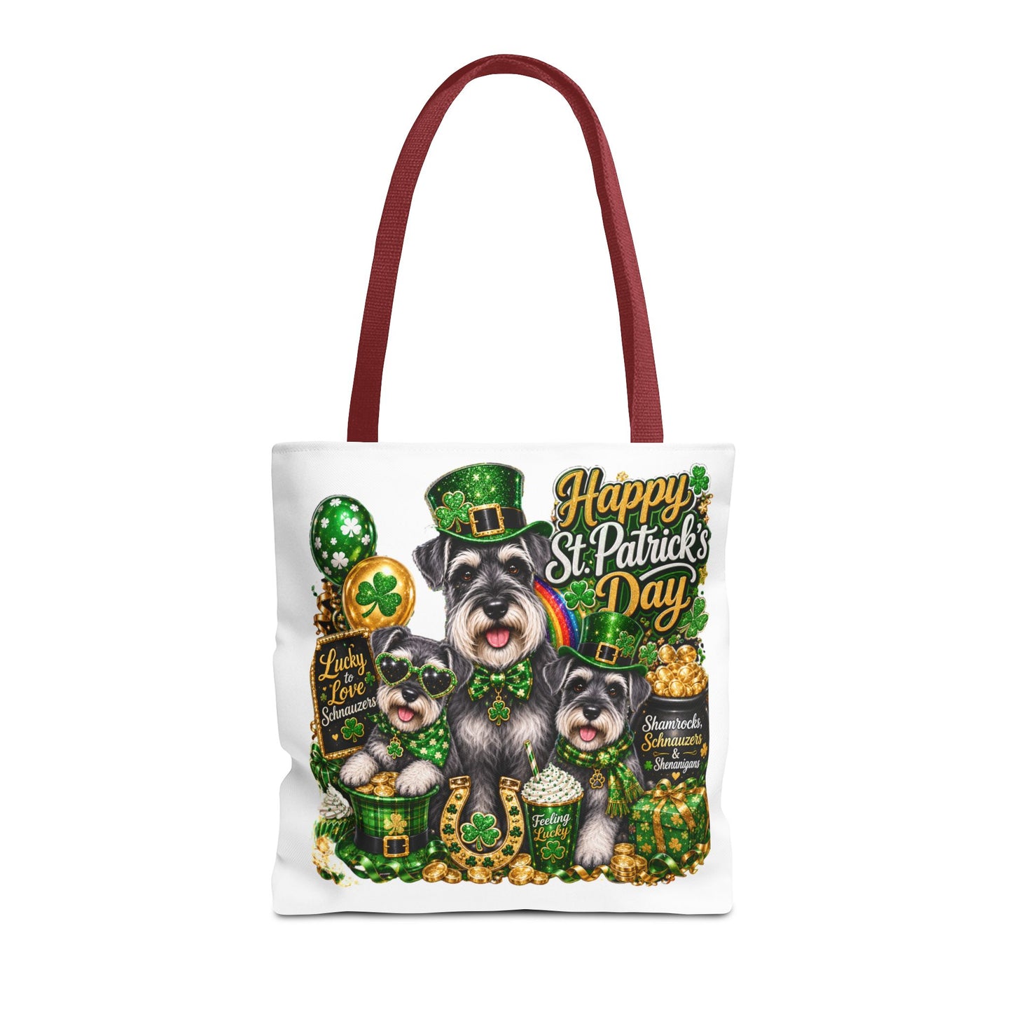 St. Patrick's Day Schnauzer Tote Bag – Happy St. Patrick’s Day Dogs Design