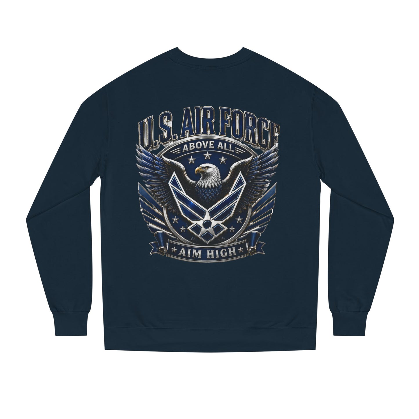 U.S. Air Force Crewneck Sweatshirt — "Above All, Aim High" Graphic