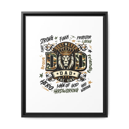 Framed Matte Canvas 'Best Ever DAD' Wall Art – Lion King Design, Father’s Day Gift