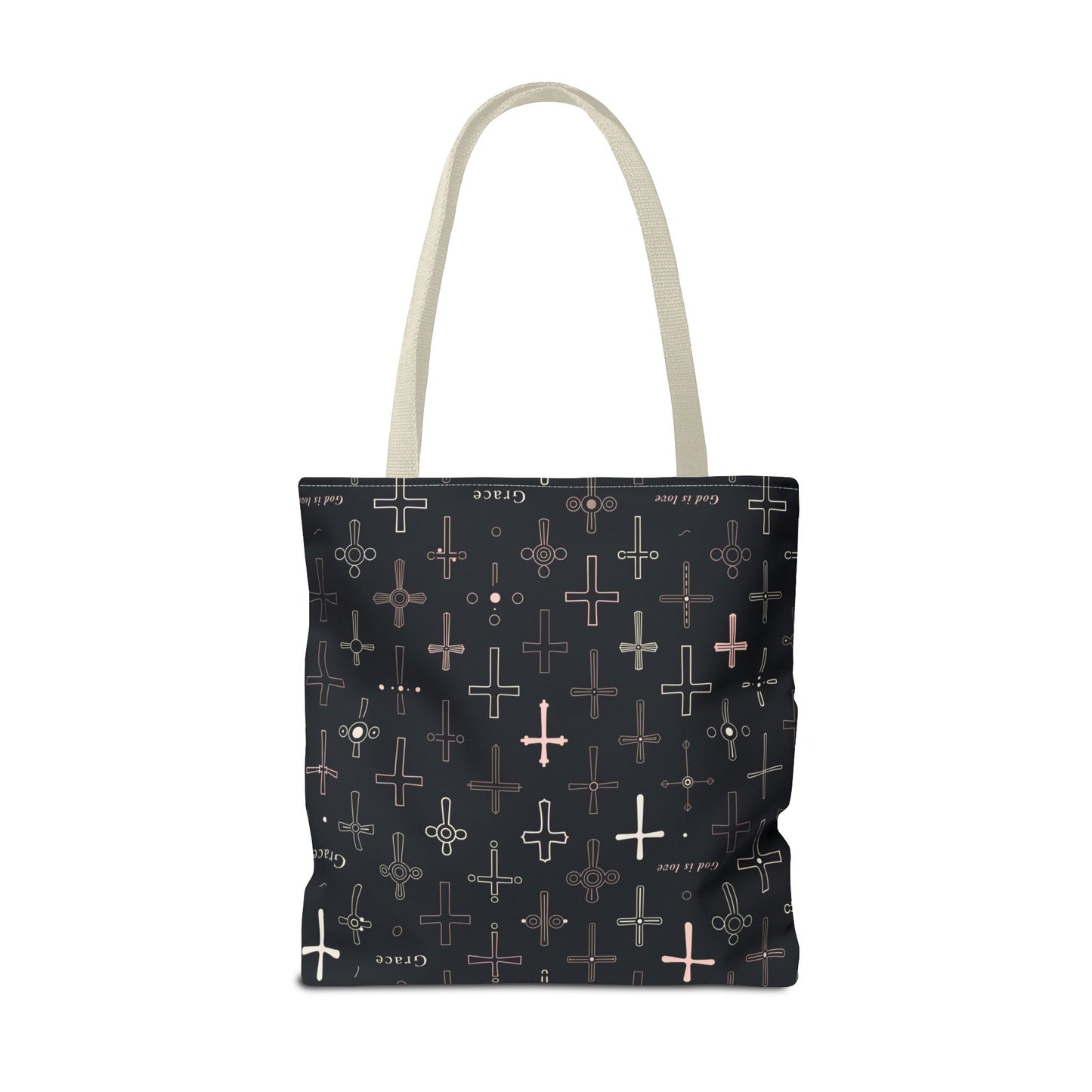 Cross Pattern Tote Bag — Faith & Grace Religious All-Over Print Tote
