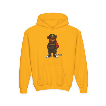 Youth Bear Hoodie – Streetwear Teddy Graphic Pullover for Kids