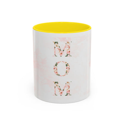Mom Floral Accent Coffee Mug — Pink Roses Mother's Day Gift (11/15oz)
