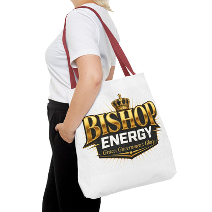 Bishop Energy Tote Bag — Gold Crown Logo Tote for Church Leaders & Faith Events