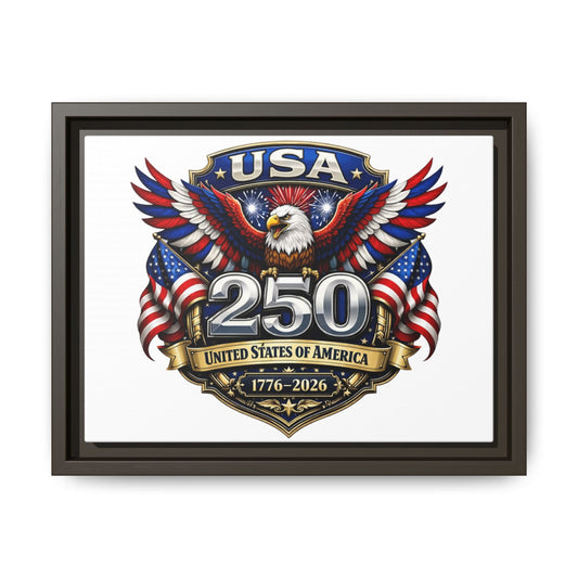 USA 250 Anniversary Framed Canvas — Patriotic Eagle 1776–2026 Wall Art