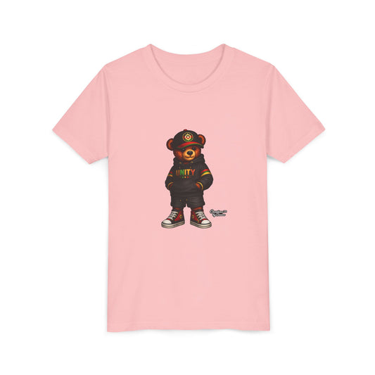 Youth T‑Shirt — Cool Bear Graphic Tee with 'UNITY' Hoodie Design