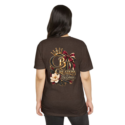 Graphic T-Shirt — "CBD Creations By Dawna" Gold Crown Floral Design