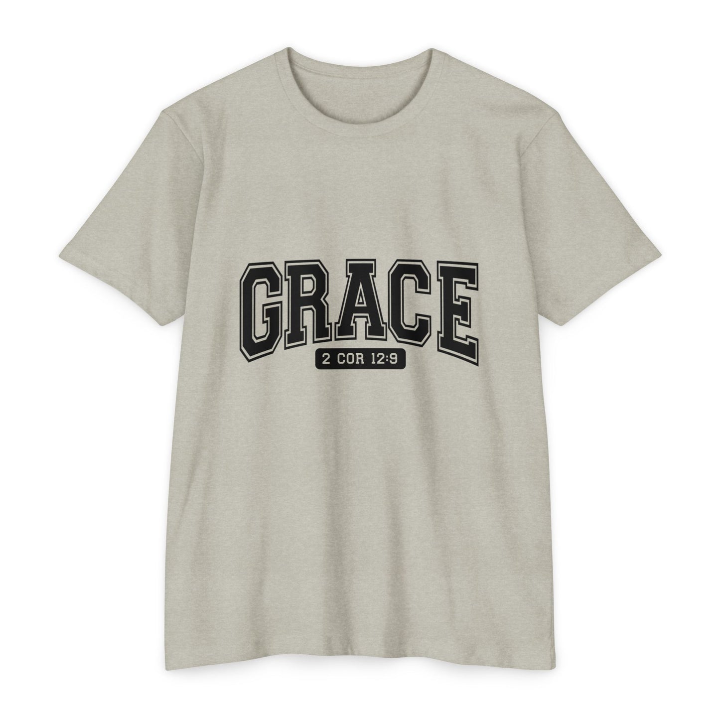 Grace T-Shirt — Faith Graphic Tee ("GRACE" with 2 Cor 12:9)