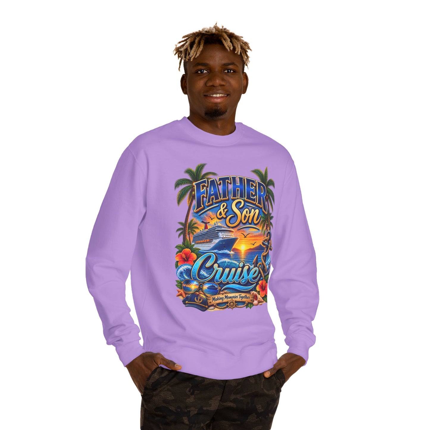 Father & Son Cruise Sweatshirt – Tropical Beach Boat Design