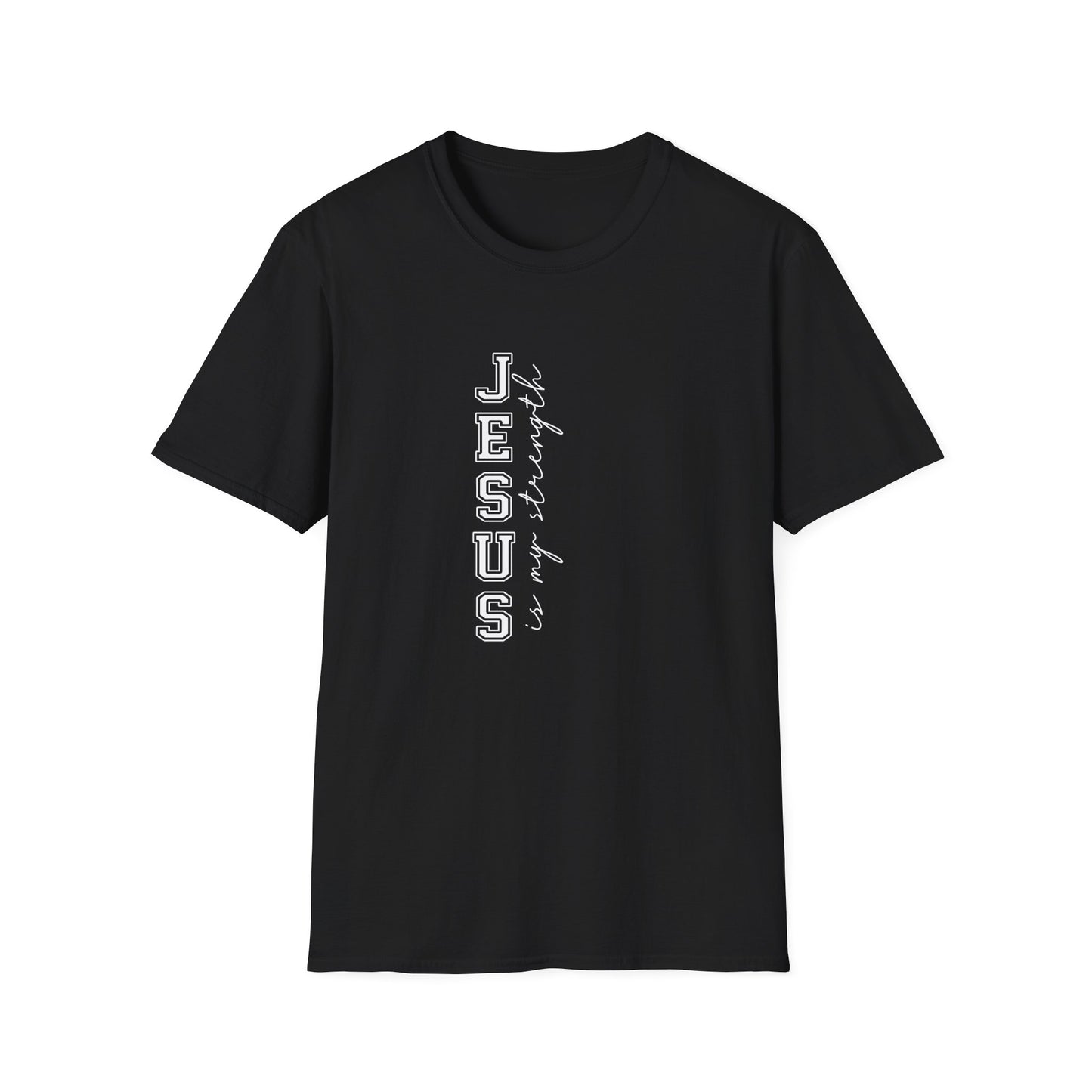 Jesus Strength Vertical Script T-Shirt