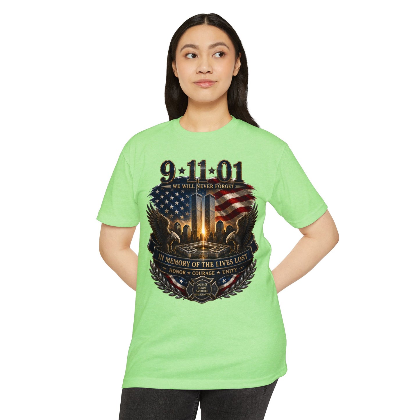 9/11 Memorial T-Shirt – "We Will Never Forget" Tribute Tee