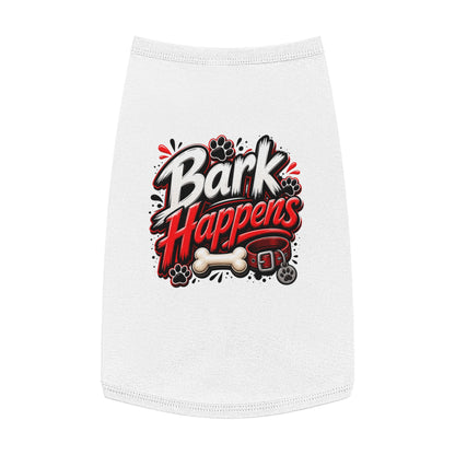Bark Happens Pet Tank Top – Funny Dog Shirt with Bone & Paw Graphic