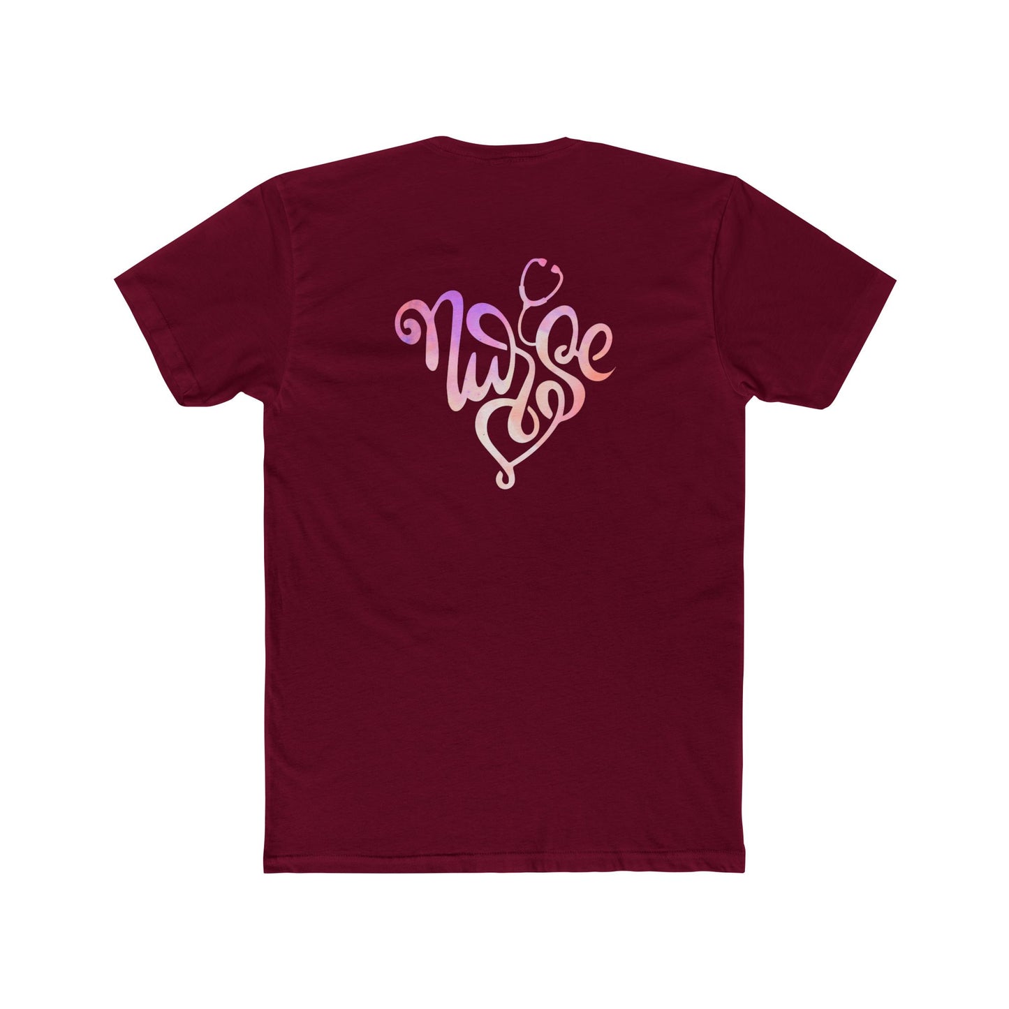 Nurse Heart Stethoscope T-Shirt — Gradient Script Nursing Tee
