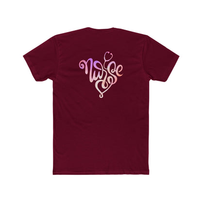 Nurse Heart Stethoscope T-Shirt — Gradient Script Nursing Tee