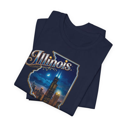 Illinois State Tee — 'City of Broad Shoulders' Chicago Skyline T-Shirt