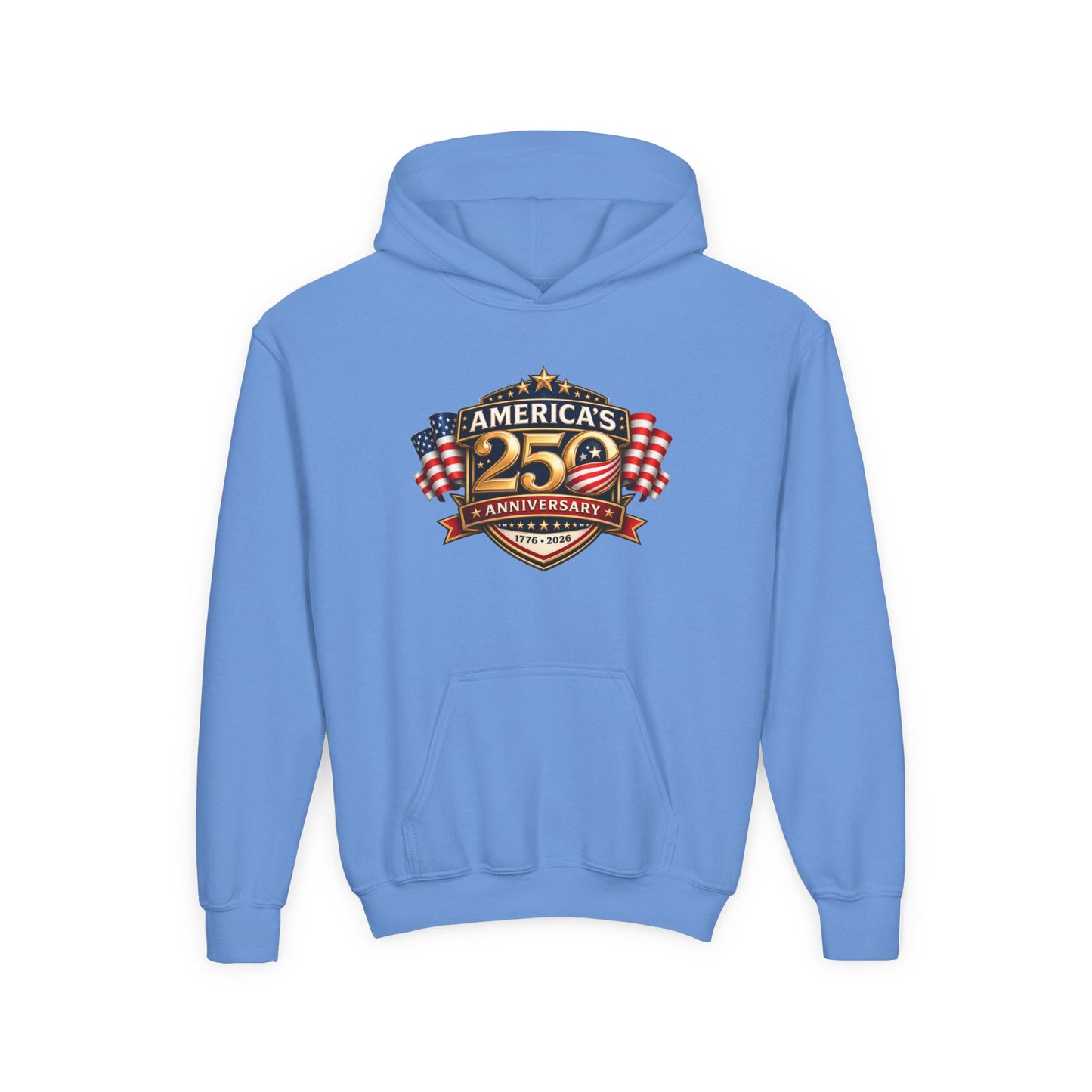 Youth Hoodie — "America's 250th Anniversary" Patriotic 1776-2026 Celebration Design