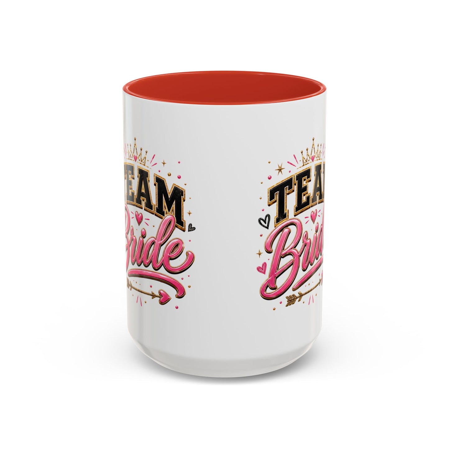 Team Bride Accent Coffee Mug — Pink & Gold Bachelorette Bridal Shower Gift (11/15 oz)