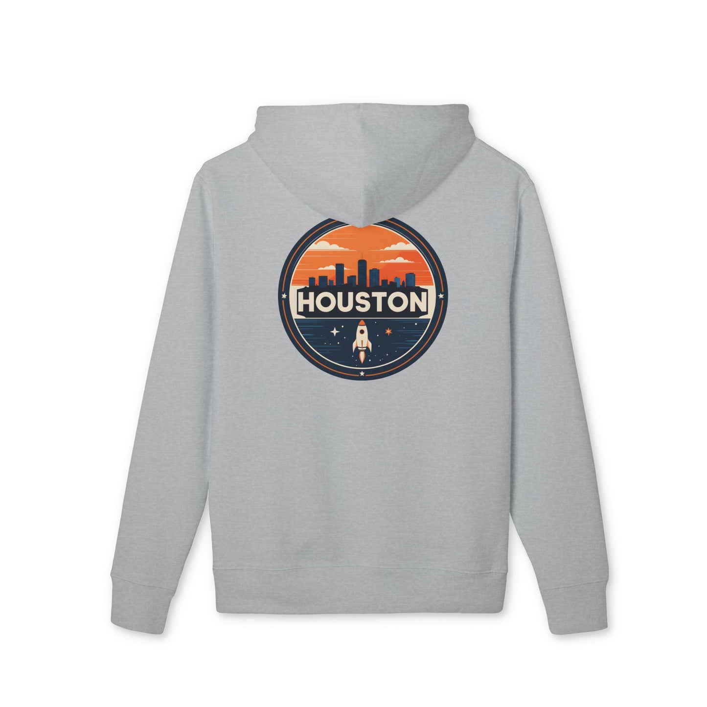 Houston Skyline Rocket Hoodie — Retro Space City Pullover