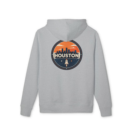 Houston Skyline Rocket Hoodie — Retro Space City Pullover